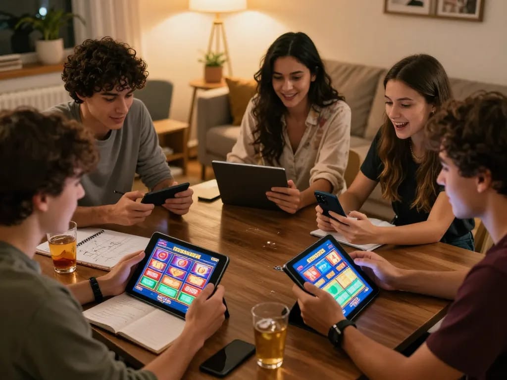 Players enjoying thrilling gameplay on IDC88JOKER apps in a cozy home setting