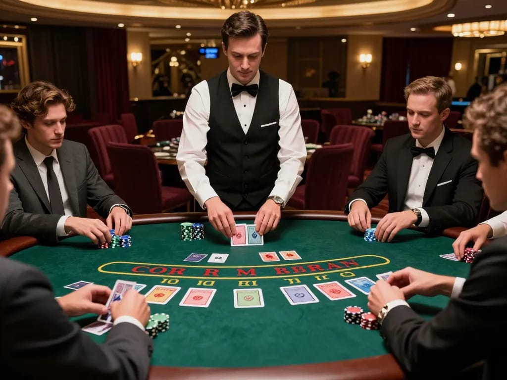 Engaging players at the g28 blackjack table showcasing strategic gameplay in a luxury casino.