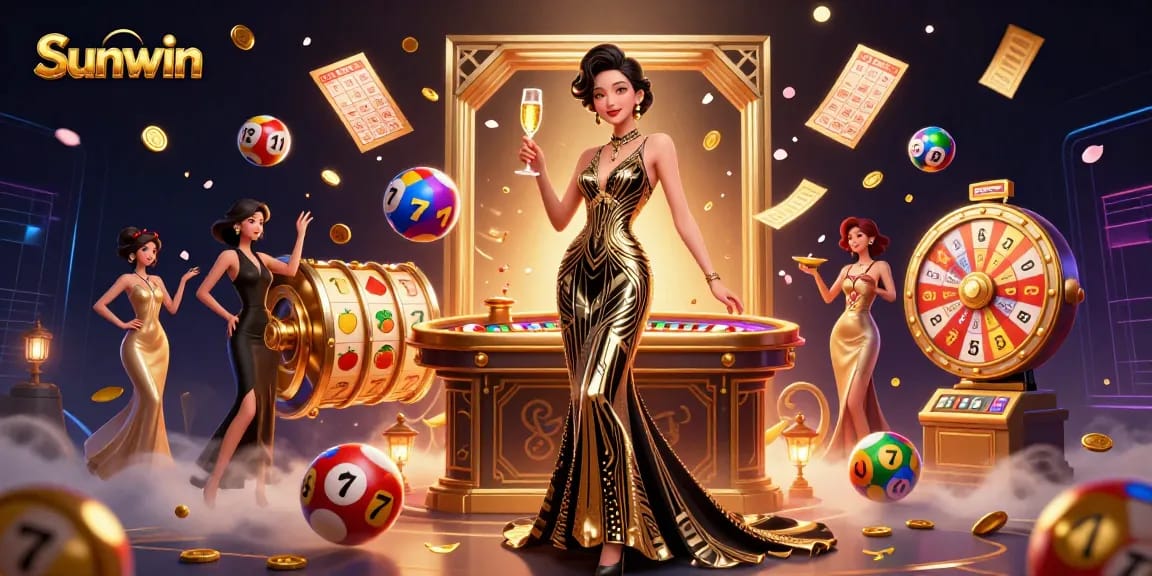 Experience the thrill at Sunwin with vibrant slot games and dynamic casino elements.