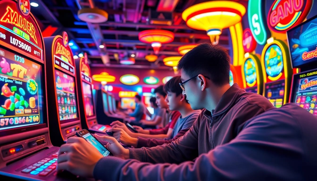 GO88 players immersed in vibrant online gaming experiences, showcasing excitement and engagement.