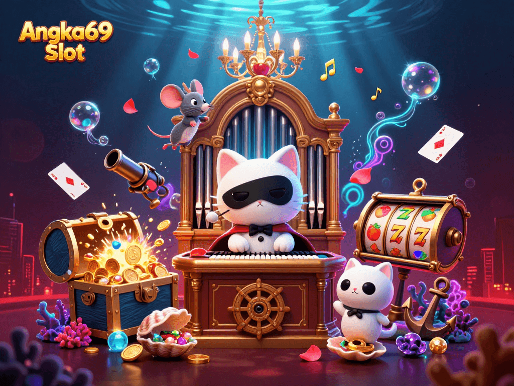 Experience thrilling Angka69 Slot action with vibrant characters and dynamic gambling elements.