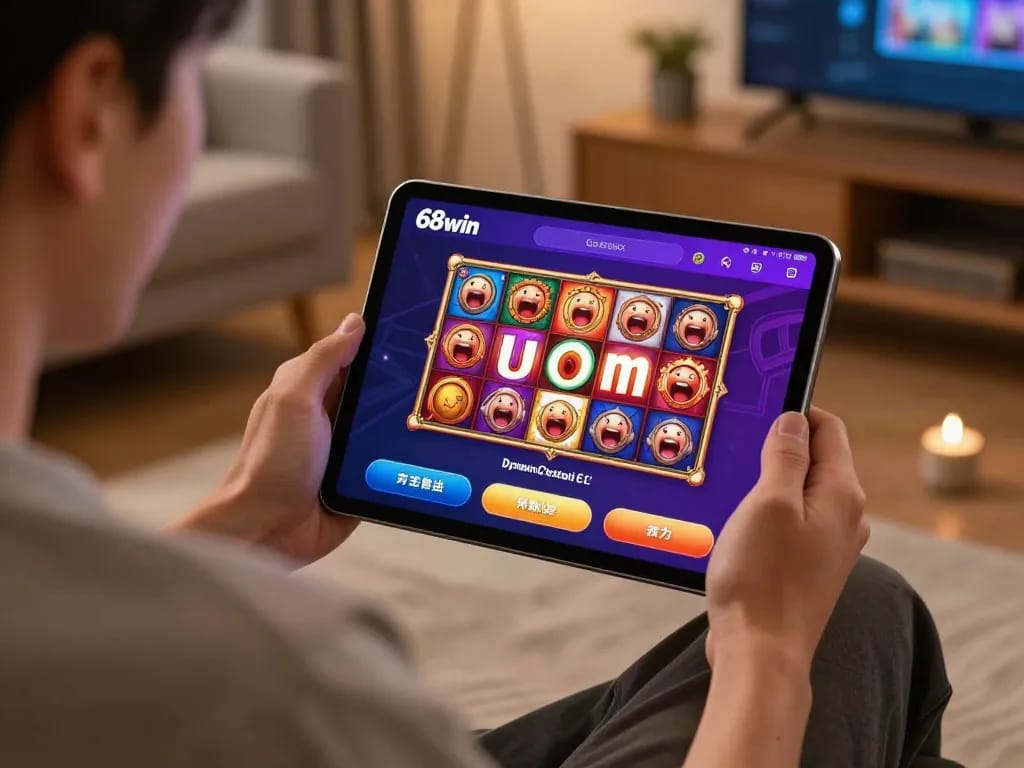 Player celebrating a win on the 68win app, showcasing an exciting online slot game