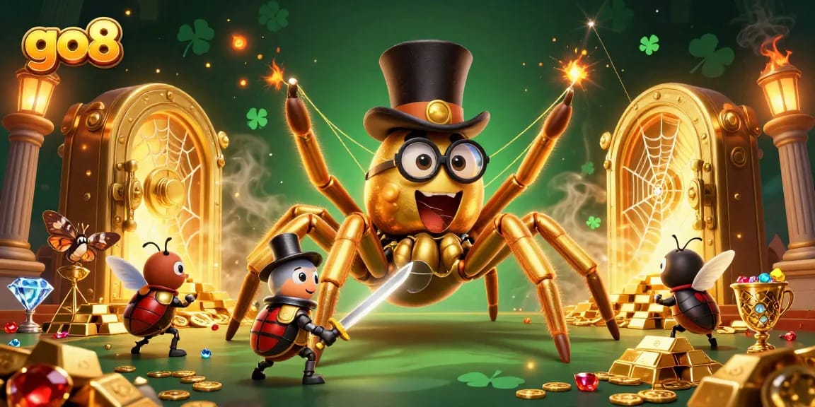 Engage in thrilling wins at go8 with giant gaming characters and dazzling treasures.