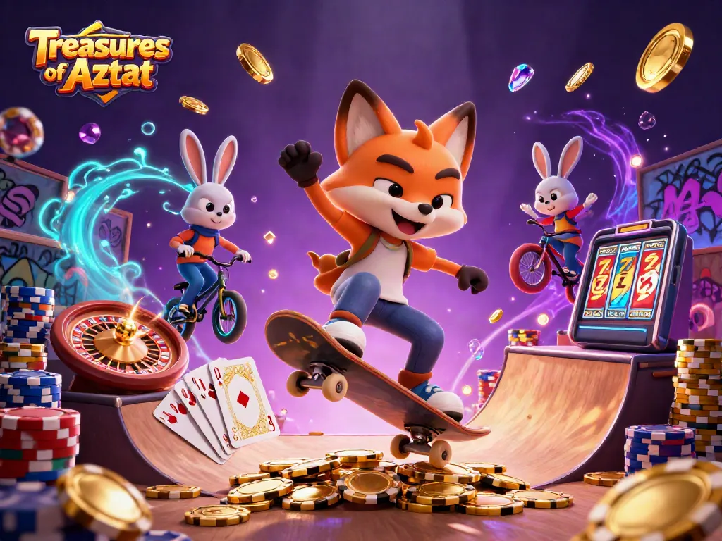 เล่นสล็อต Treasures of Aztec โดยมีตัวละครน่ารักและฉากคาสิโนที่เต็มไปด้วยความสนุกสนาน
