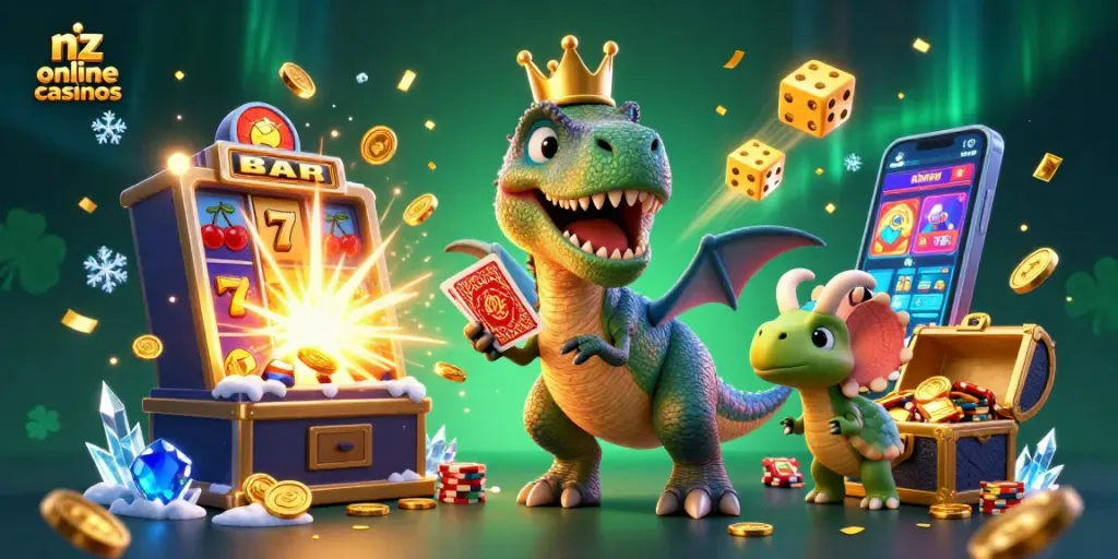 Enjoy vibrant gameplay at nz online casinos with joyful dinosaur characters and exciting prizes.