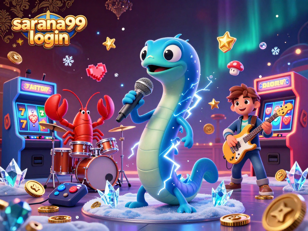 Experience the thrill of sarana99 login with vibrant characters in an animated casino scene.