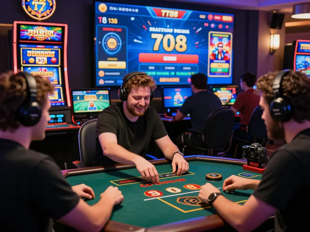 Exciting TT88 online gambling experience with players enjoying live casino and slot games in a vibrant digital environment.