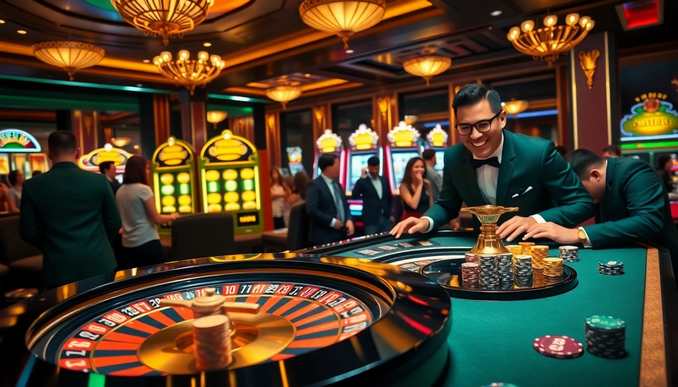 Experience thrilling gameplay at https://kk55.exchange/ with vibrant casino scenes full of excitement.