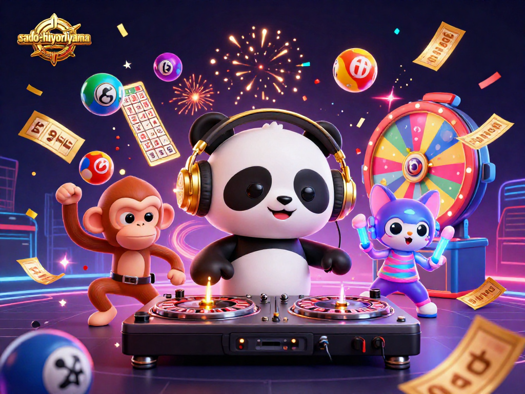 Spin to win with sado-hiyoriyama in this vibrant, dynamic casino illustration!