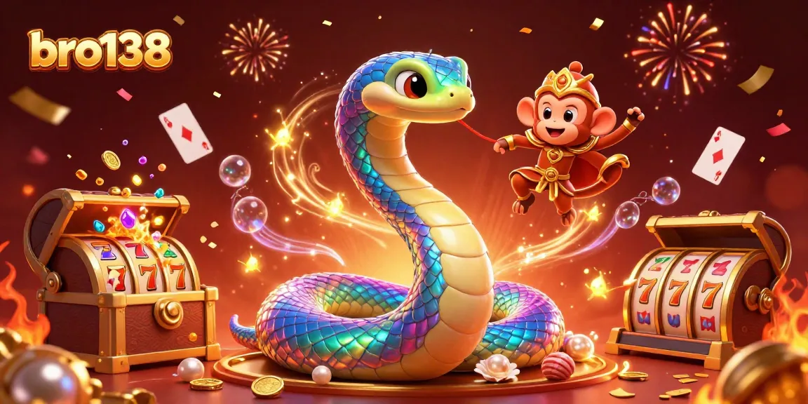 Spin the reels with bro138 in this vibrant 3D casino illustration filled with action and excitement.