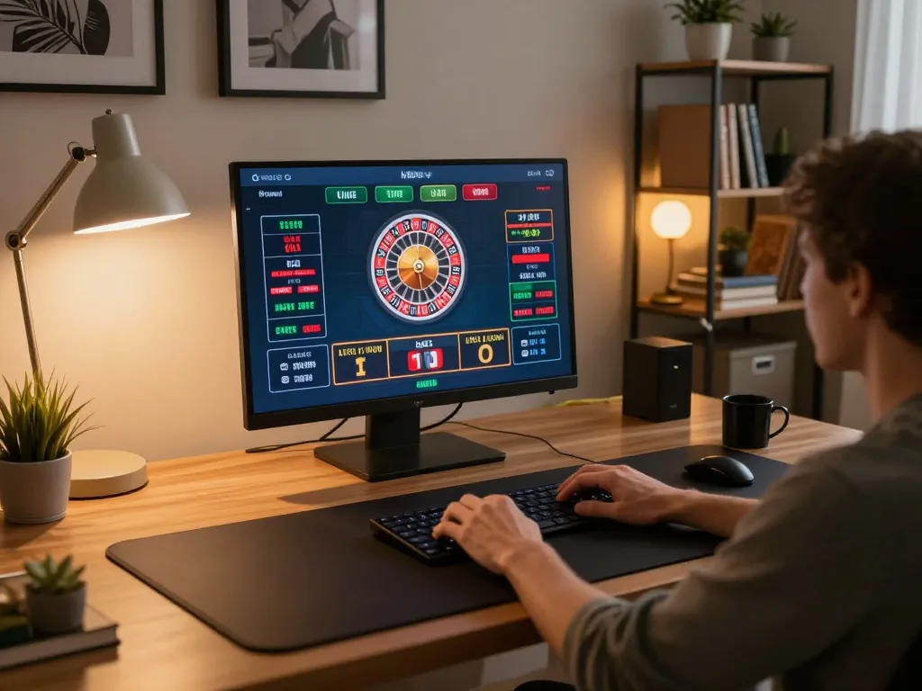 F168 online gaming experience with live dealer roulette displayed on laptop