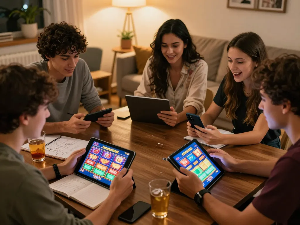 Players enjoying thrilling gameplay on IDC88JOKER apps in a cozy home setting