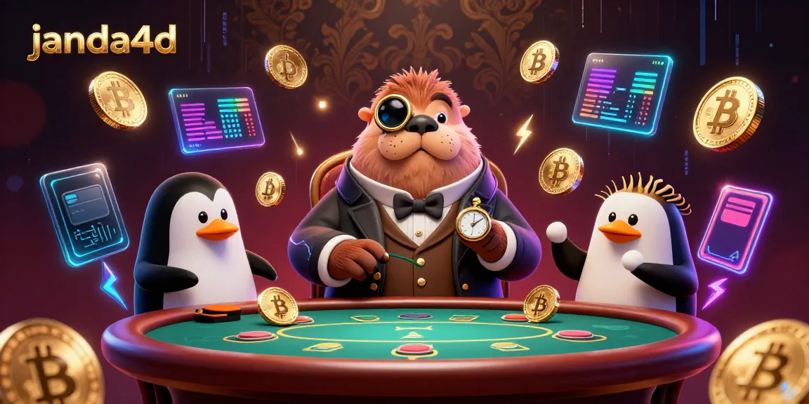 Gambarkan permainan poker yang menyenangkan di janda4d dengan walrus, penguin, dan ikan bantal.