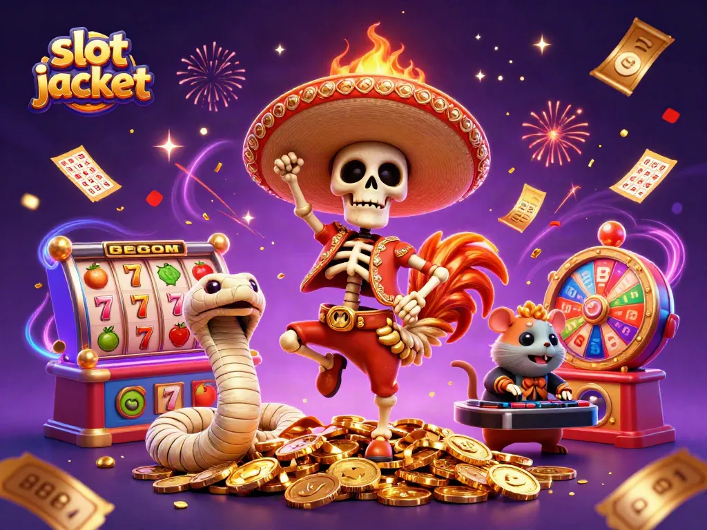 Experience the thrill of slot jackpots with vibrant characters and dynamic casino elements.