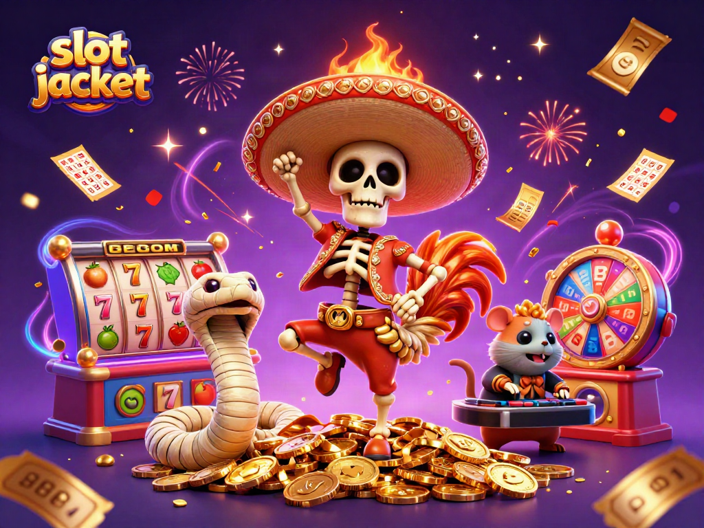 Experience the thrill of slot jackpots with vibrant characters and dynamic casino elements.