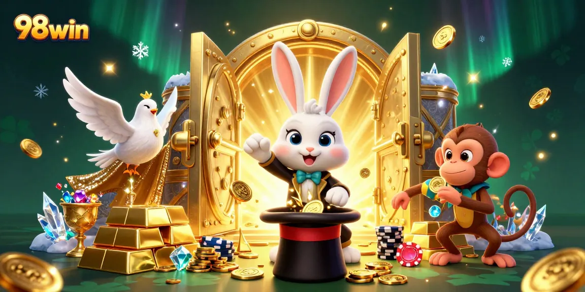 Engage in thrilling gameplay with 98win's vibrant casino scene showcasing luck and winnings.