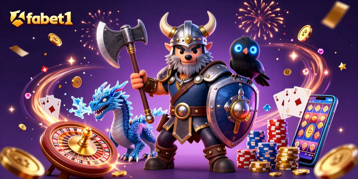 Win big with fabet1 through thrilling casino adventures alongside a Viking wolf warrior and his fierce dragon.