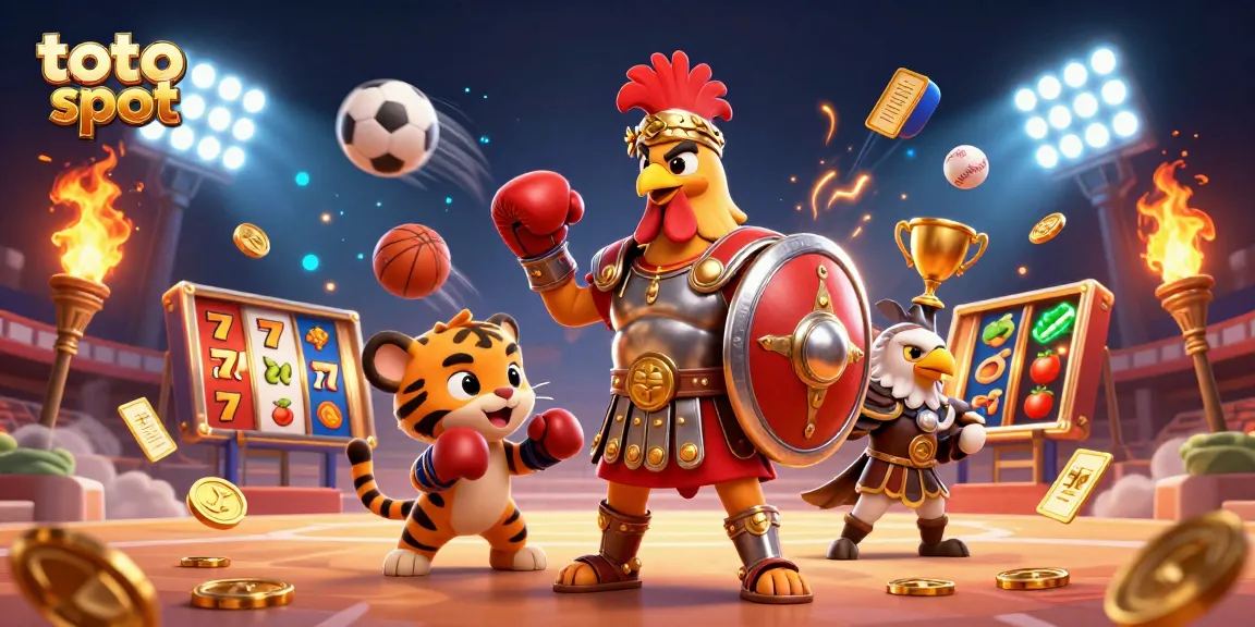 Experience thrilling winnings with toto slot in this dynamic 3D illustration featuring gambling elements.