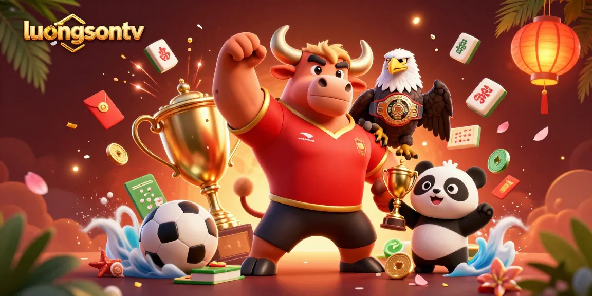 Experience thrilling sports betting action at luongsontv with vivid characters and dynamic elements celebrating victory.