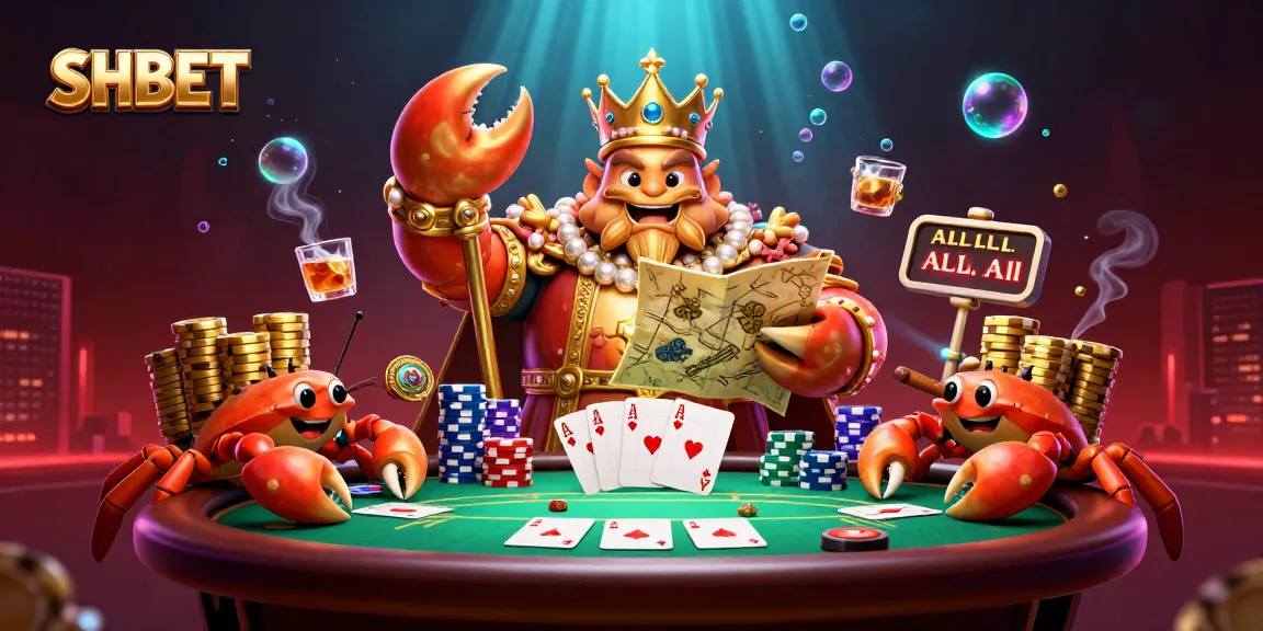 Experience thrilling poker action with SHBET's grand casino atmosphere and vibrant characters.