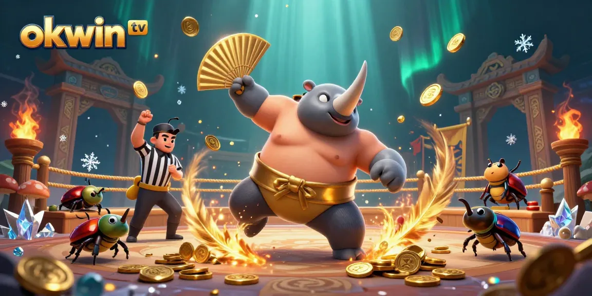 Boost your betting skills with okwin tv's dynamic online gambling scene showcasing action and golden coins.