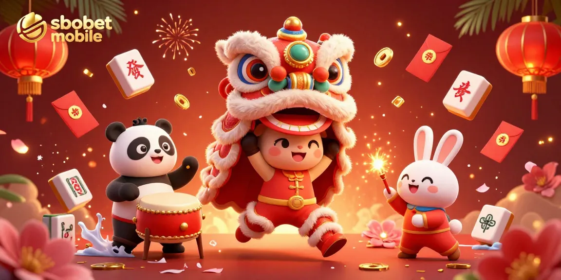 Experience sbobet mobile betting with vibrant characters and festive elements showcasing dynamic action and celebration.