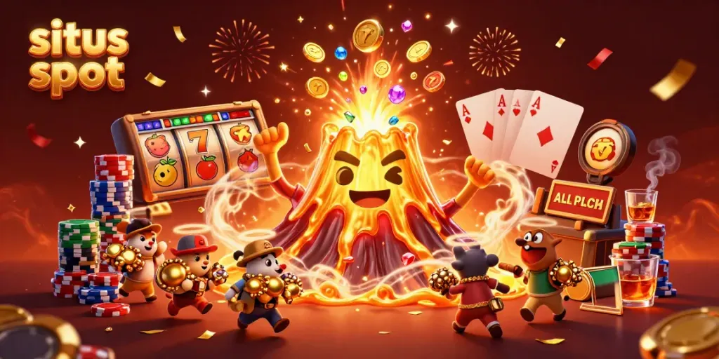 Jelajahi situs slot dengan karakter gunung berapi emas 3D menakjubkan dan keseruan koin berlimpah.