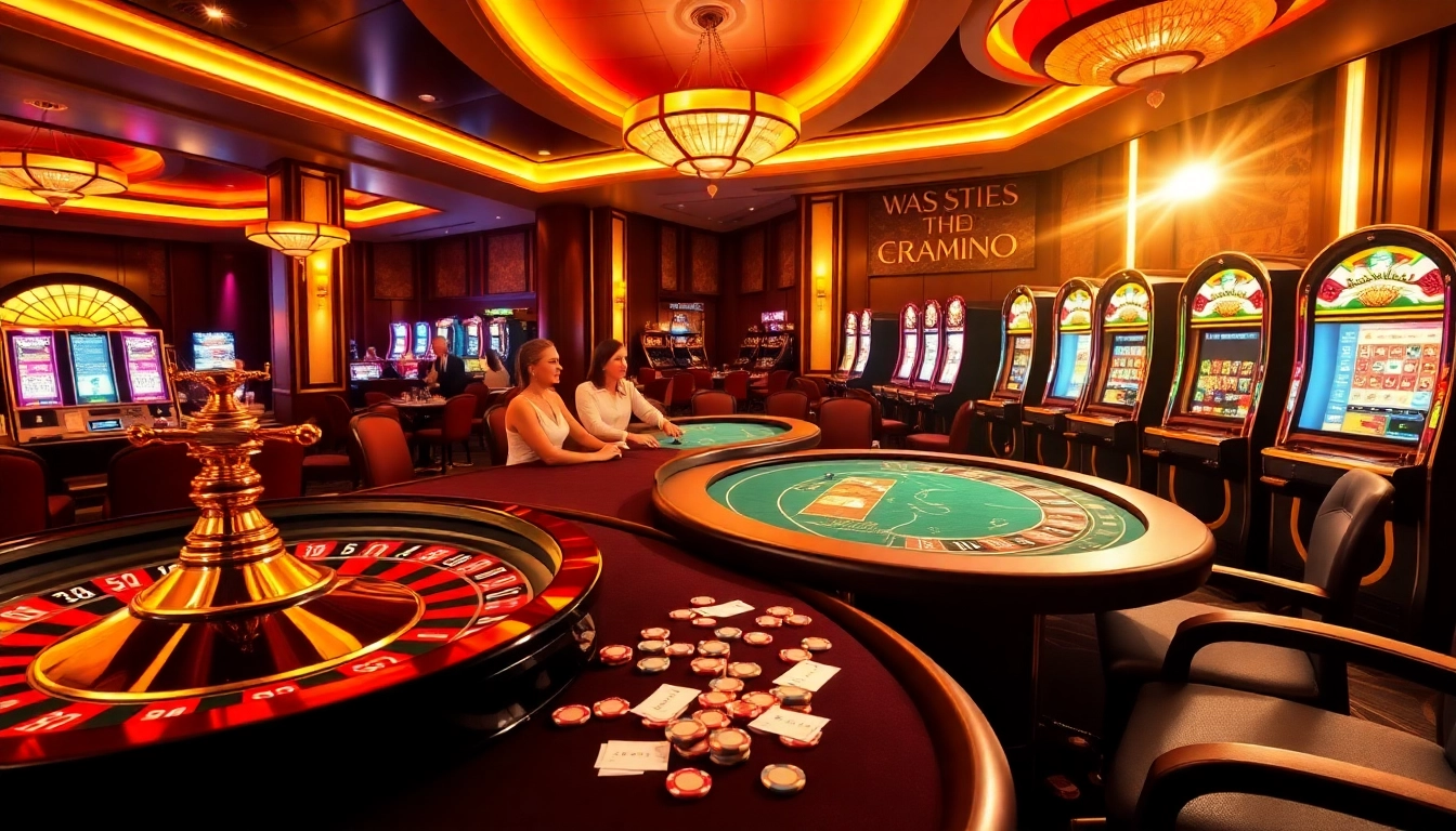 Exciting casino scene featuring players at a poker table and a roulette wheel, emphasizing the thrill of winning at https://23win1.it.com.