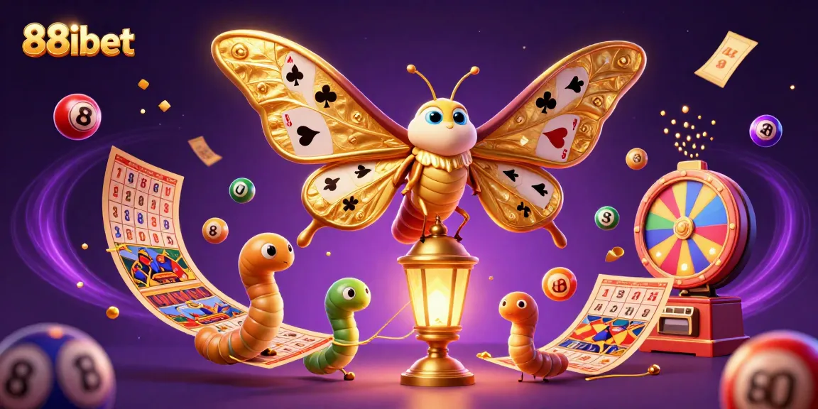 Win big at 88ibet with vibrant lottery scenes and engaging casino elements in a rich illustration.