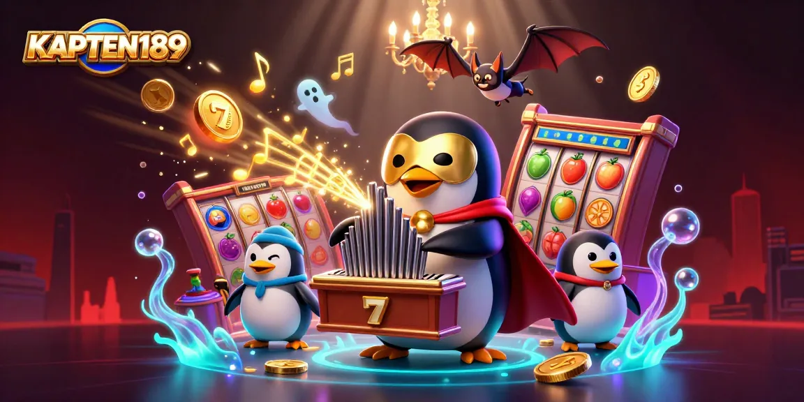 KAPTEN189 menghadirkan berbagai simbol slot yang bersinar, dari lucky 7 hingga jackpot, dalam ilustrasi kasino menawan.