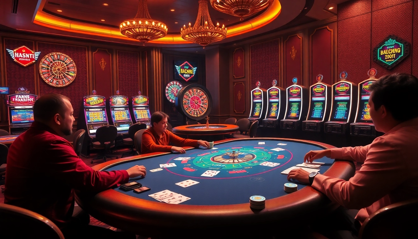 Experience the thrill of NHÀ CÁI HAYWIN at a luxurious casino table with vibrant poker action.