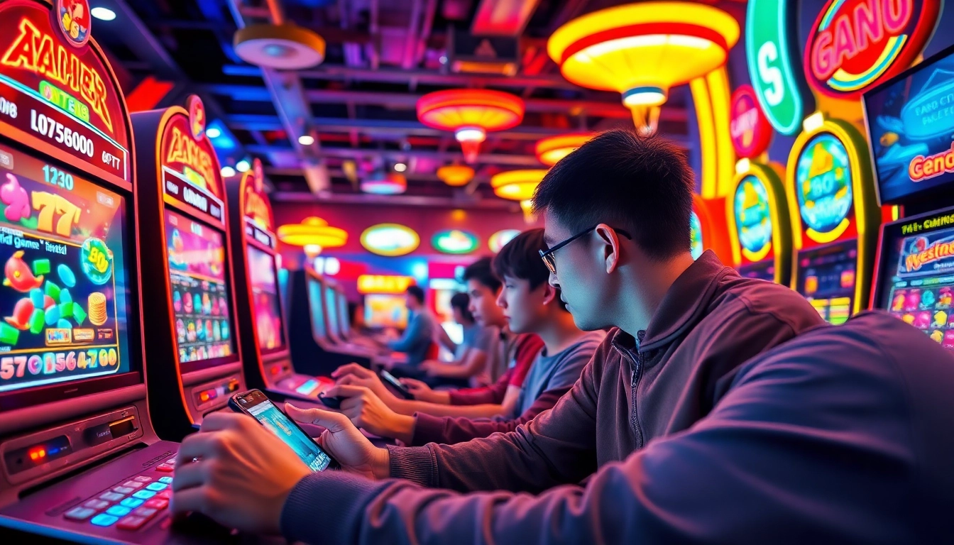 GO88 players immersed in vibrant online gaming experiences, showcasing excitement and engagement.