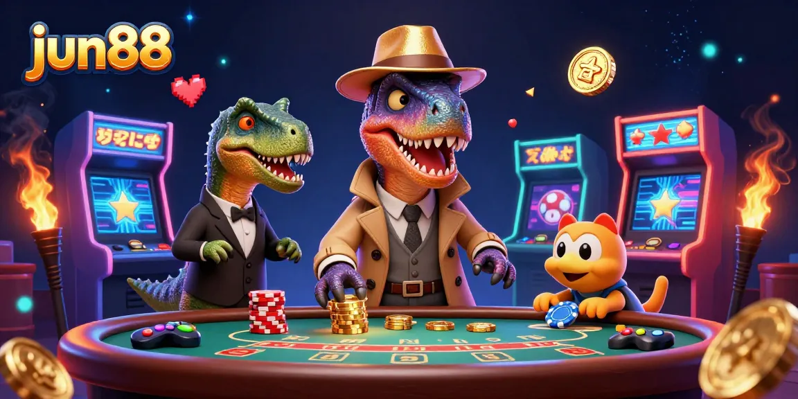 Experience thrilling gameplay with jun88 featuring amazing 3D dinosaur characters at the blackjack table.