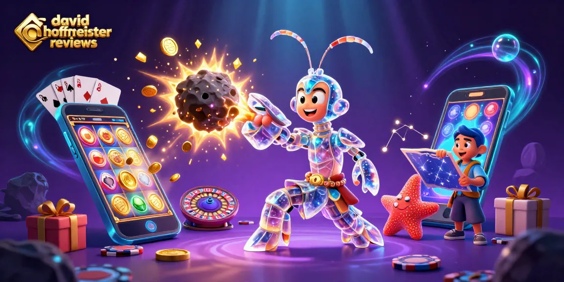 Experience dynamic david hoffmeister reviews with vibrant casino-themed illustration bursting with action.