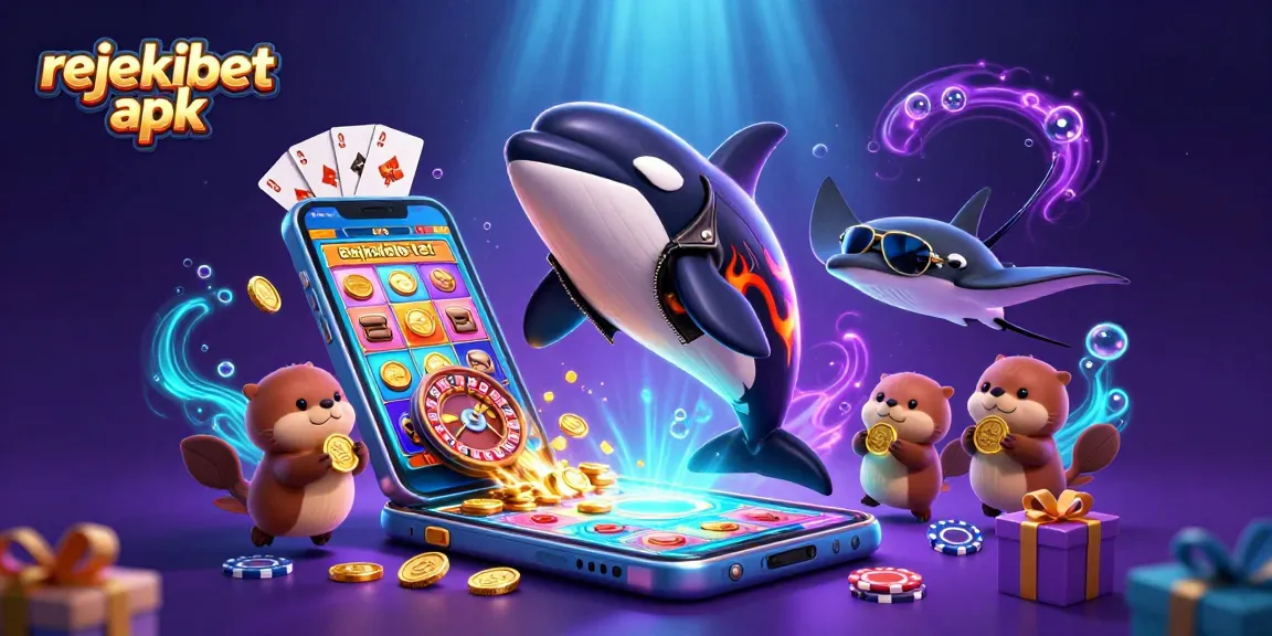 Experience rejekibet apk excitement with slot games, a vibrant underwater casino scene featuring orca, stingray, and otters.
