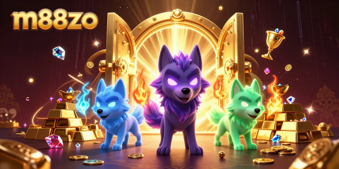 Experience thrilling action at m88zo with ghostly wolves and game riches swirling dynamically.
