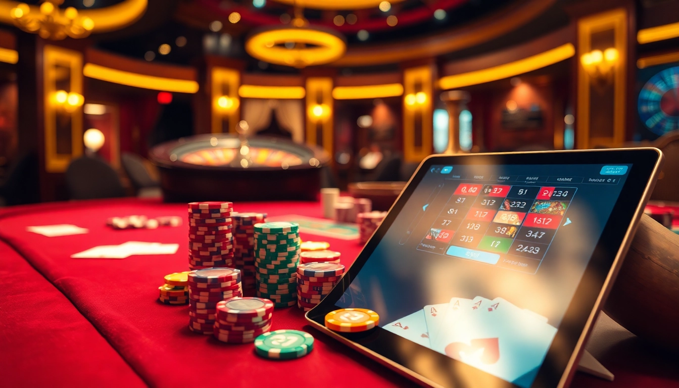 Experience the excitement of 23 win at a luxurious casino table filled with vibrant poker chips and cards.