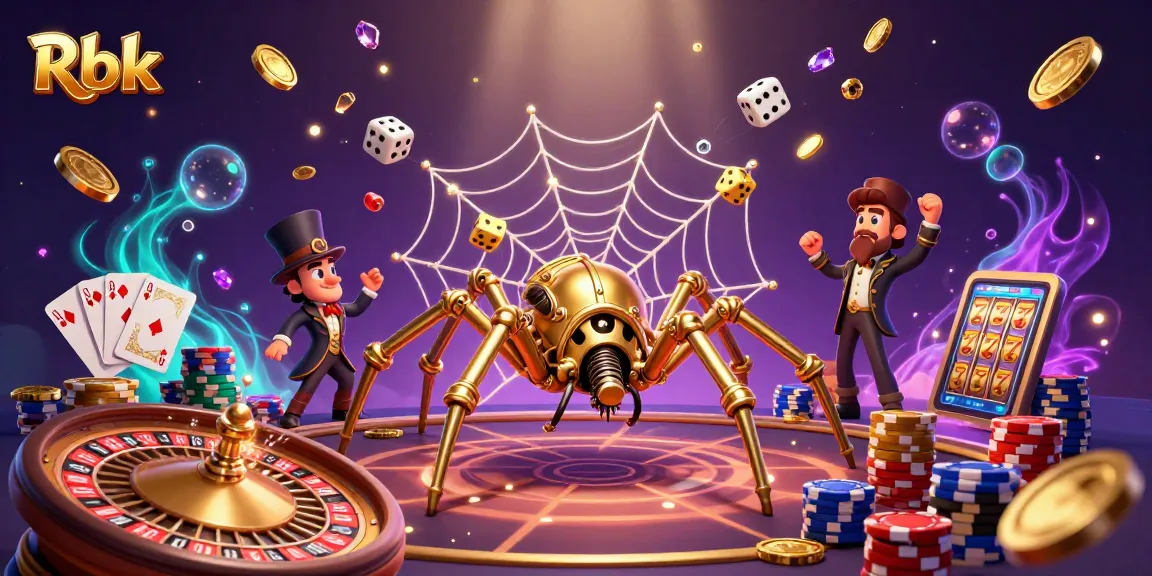 Rbk captures winning spins and lively gameplay in a vibrant casino illustration.