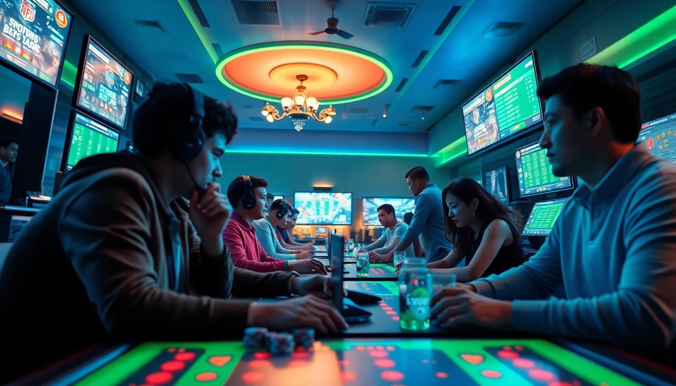 Engaging online gaming experience at Vicwin, showcasing diverse players enjoying sports betting and live casino.