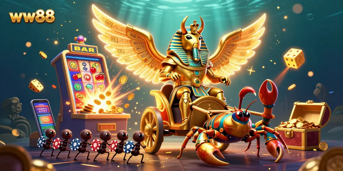 ww88 players enjoying a vibrant 3D casino experience with slots and poker elements