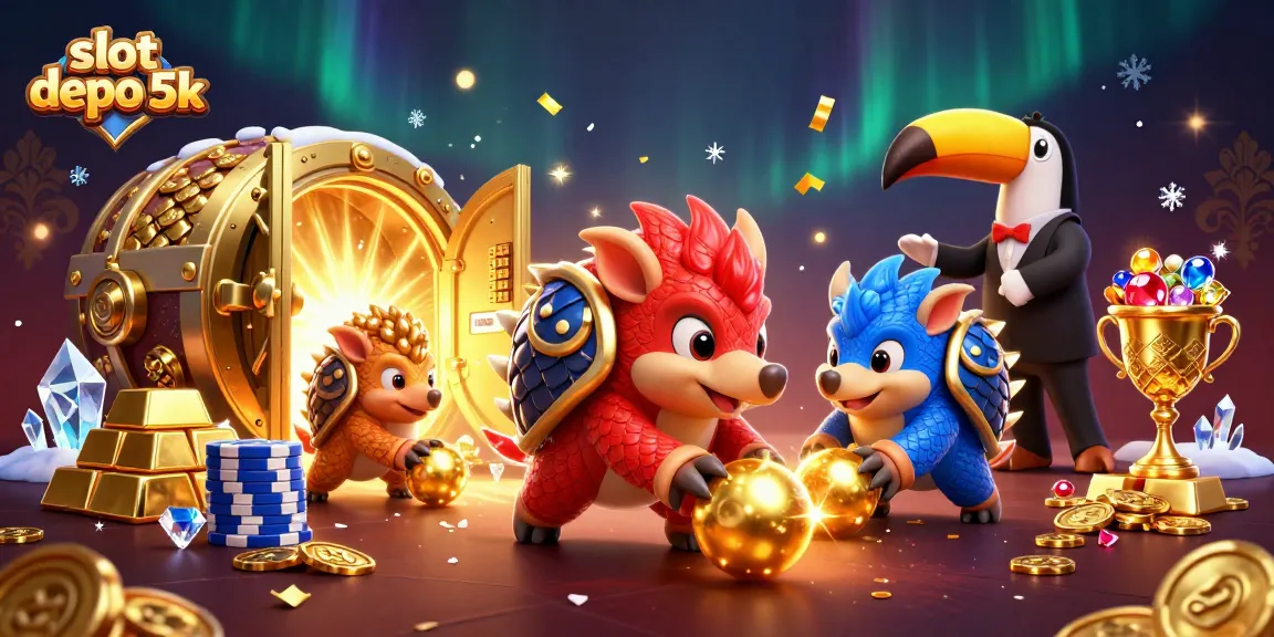 Engage with the vibrant slot depo 5k scene featuring playful pangolins and dazzling treasures.