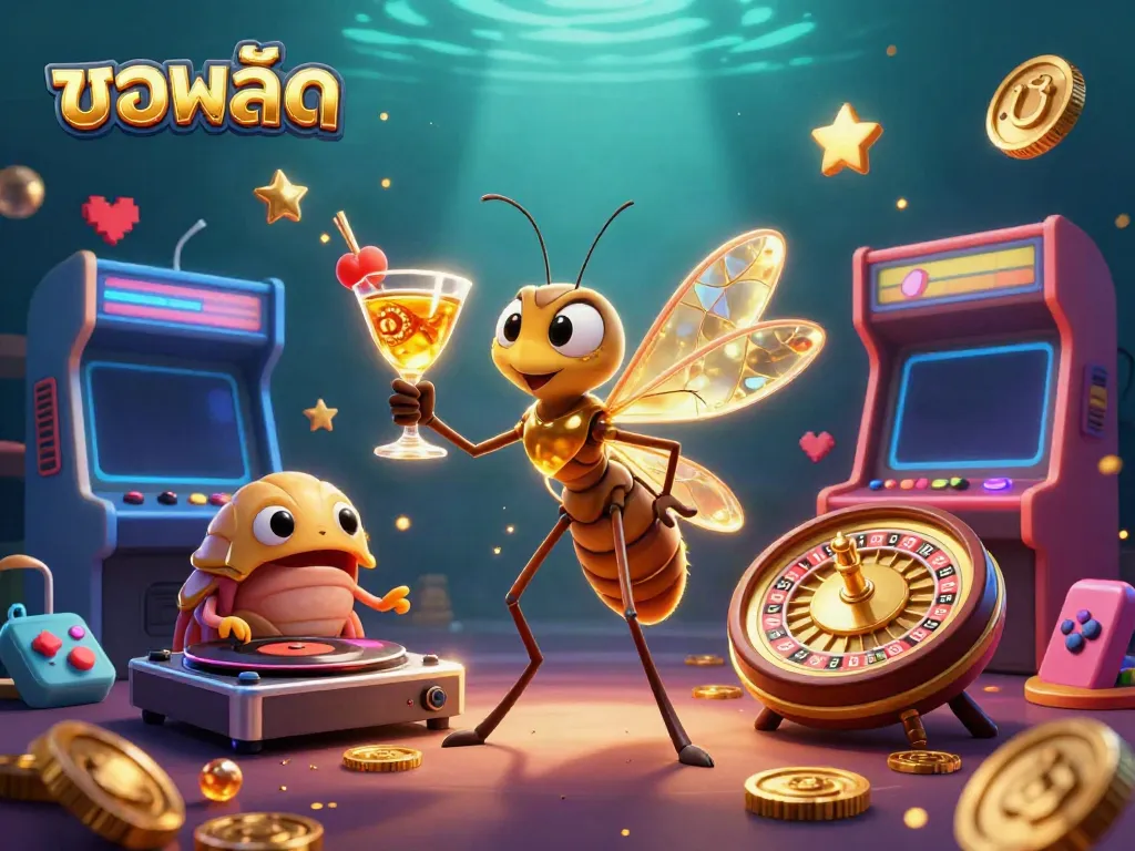 Experience thrilling live soccer matches via บอลสด with our vibrant casino-themed illustration.