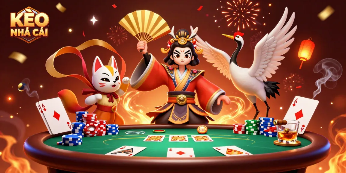 KÈO NHÀ CÁI scene showcasing strategic poker moments with vibrant gaming elements in a dynamic casino atmosphere.