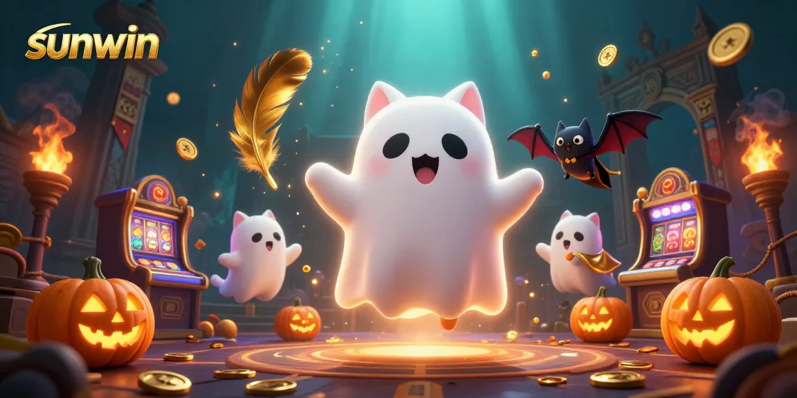 Experience thrilling gameplay at Sunwin with a vibrant casino scene filled with ghostly characters.