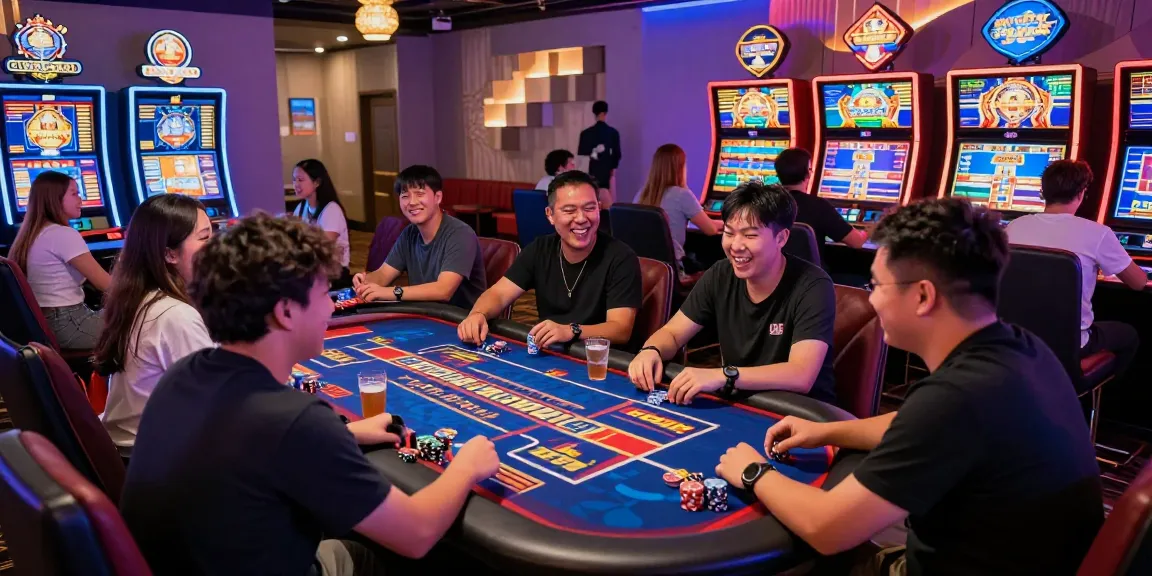 Exciting online casino scene featuring players enjoying slot gacor games with vibrant lights and colorful machines.