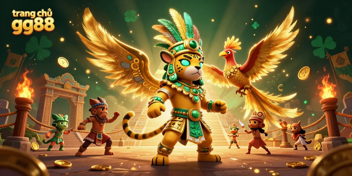 Engage in the excitement at trang chủ gg88 with vibrant 3D casino elements and a colorful Mayan theme.