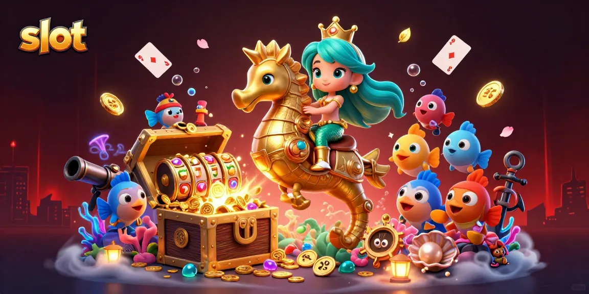 Spin exciting slot reels with 3D cartoon mermaid in vibrant underwater scene.
