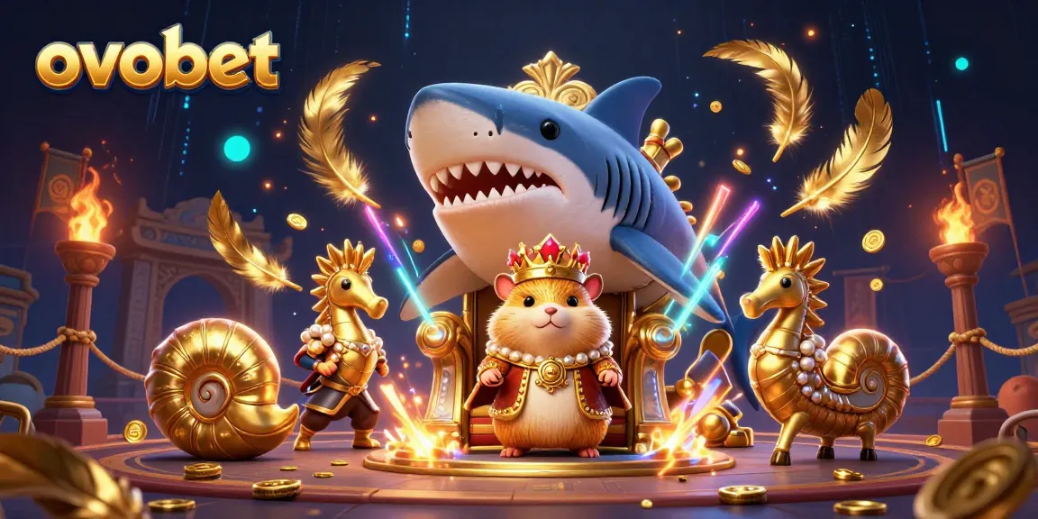 Mengembangkan pengalaman taruhan dengan ovobet, raja hamster emas di tahta gigi hiu megalodon.
