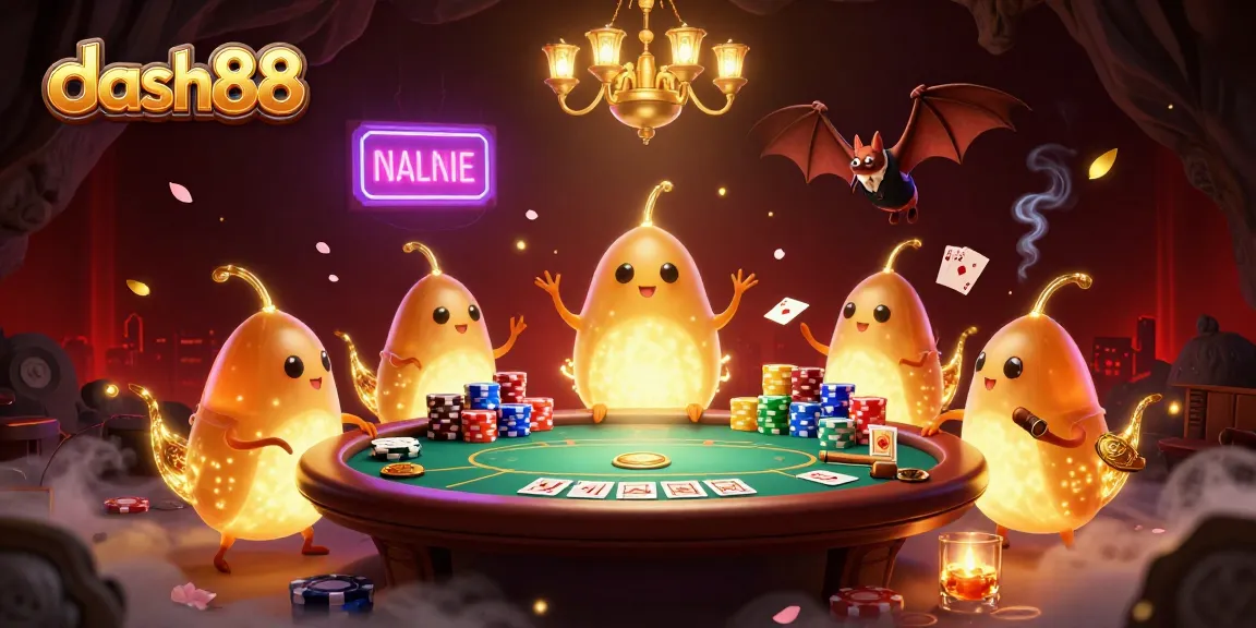 Experience thrilling gameplay with dash88 at a vibrant casino setting illuminated by glowworms.