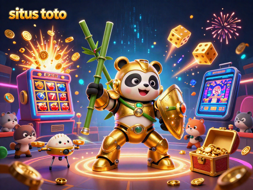 Experience the thrill of situs toto with a vibrant 3D casino scene bursting with excitement.